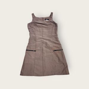 Vintage Y2k IN San Francisco grey sleeveless shift futuristic mini dress